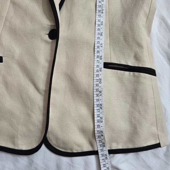 MNG Mango Womens Classic Preppy Schoolboy Tailored Linen Blend Blazer Jacket 6 - Picture 11 of 11